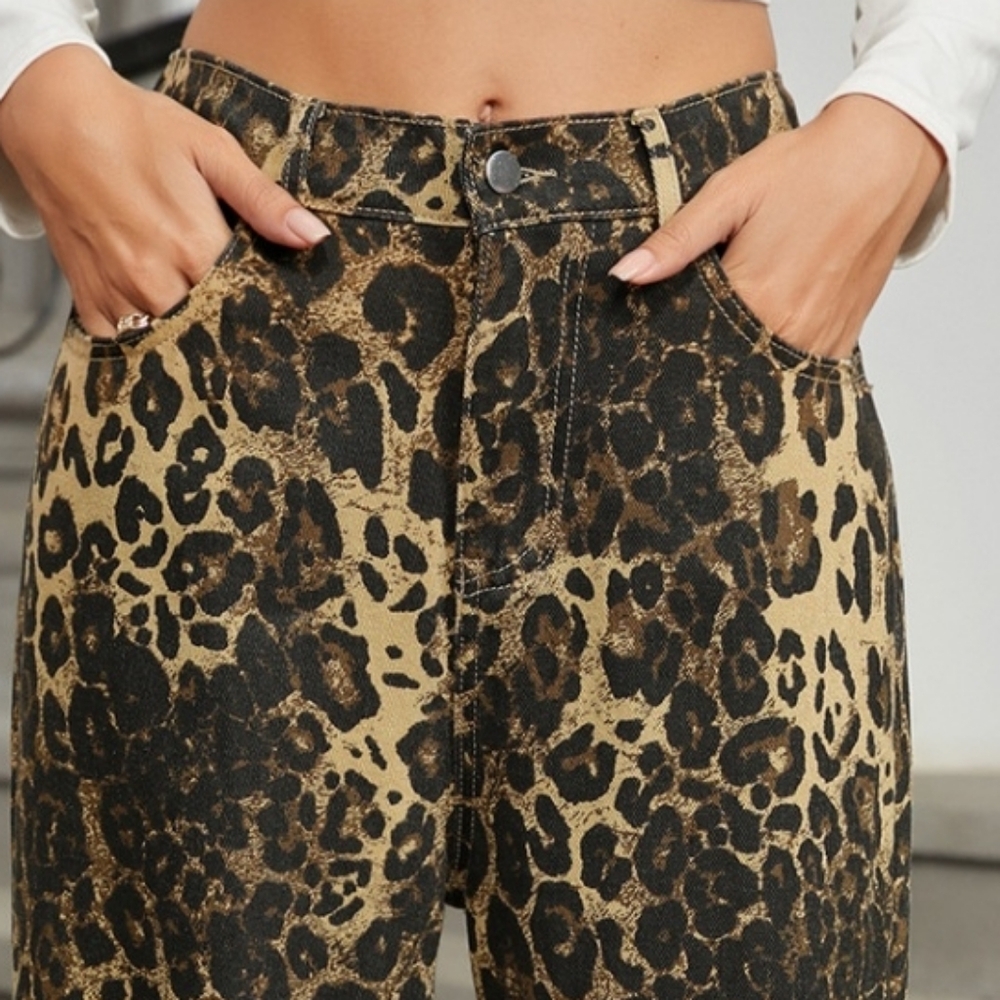 Fierce Mood Leopard Print Jeans - Picture 8 of 10